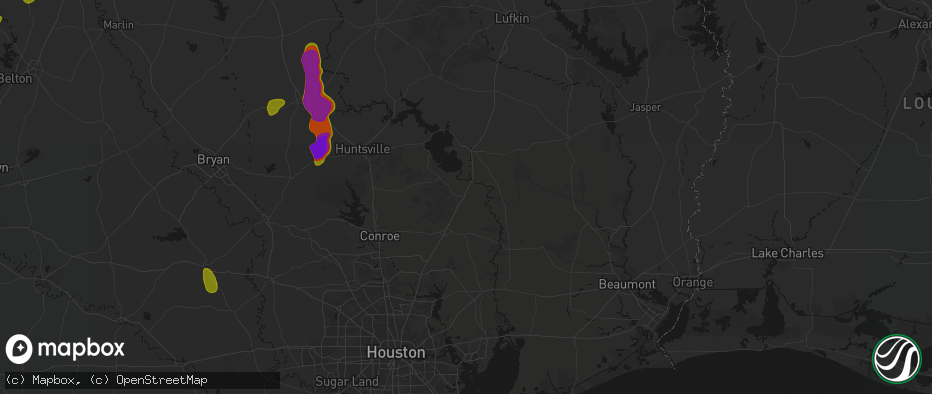 Hail map in Shepherd, TX on May 10, 2026