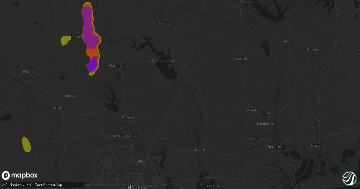 Hail map in Shepherd, TX on May 10, 2026