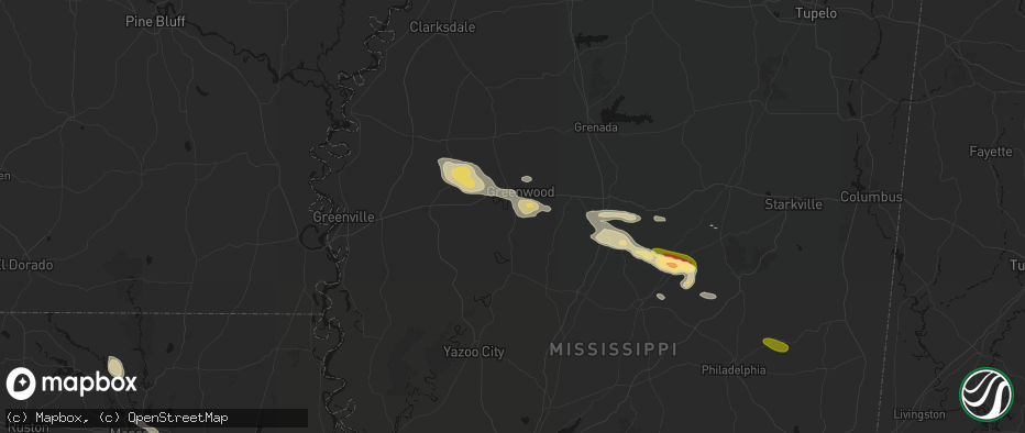 Hail map in Sidon, MS on May 10, 2026