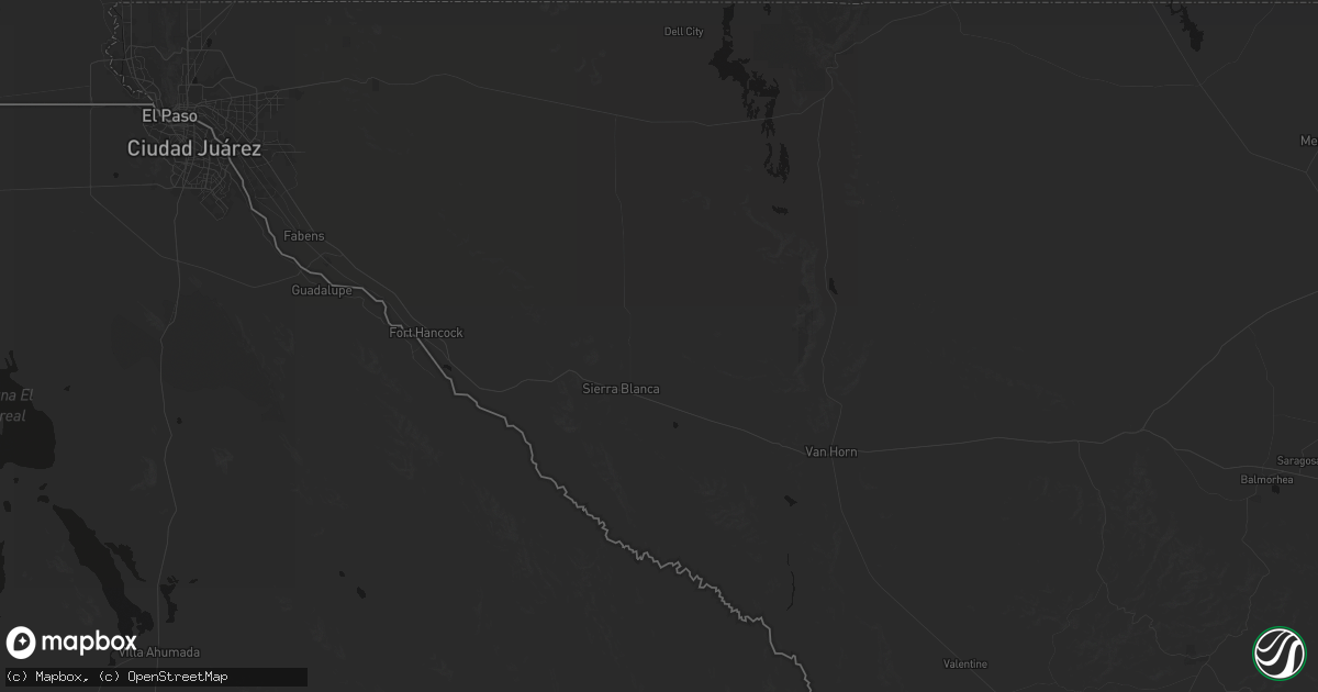 Hail map in Sierra Blanca, TX on May 10, 2026