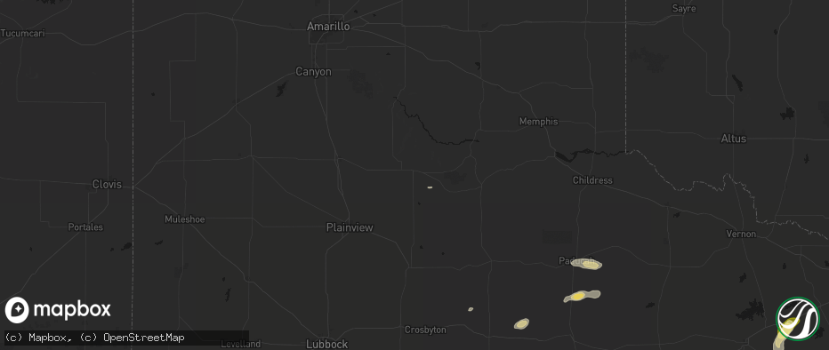 Hail map in Silverton, TX on May 10, 2026