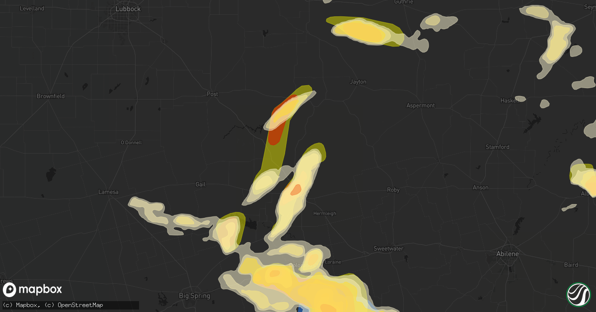 Hail map in Snyder, TX on May 10, 2026
