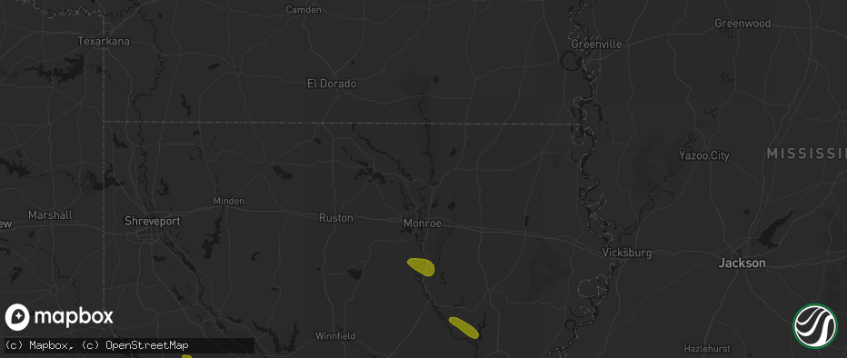 Hail map in Sterlington, LA on May 10, 2026