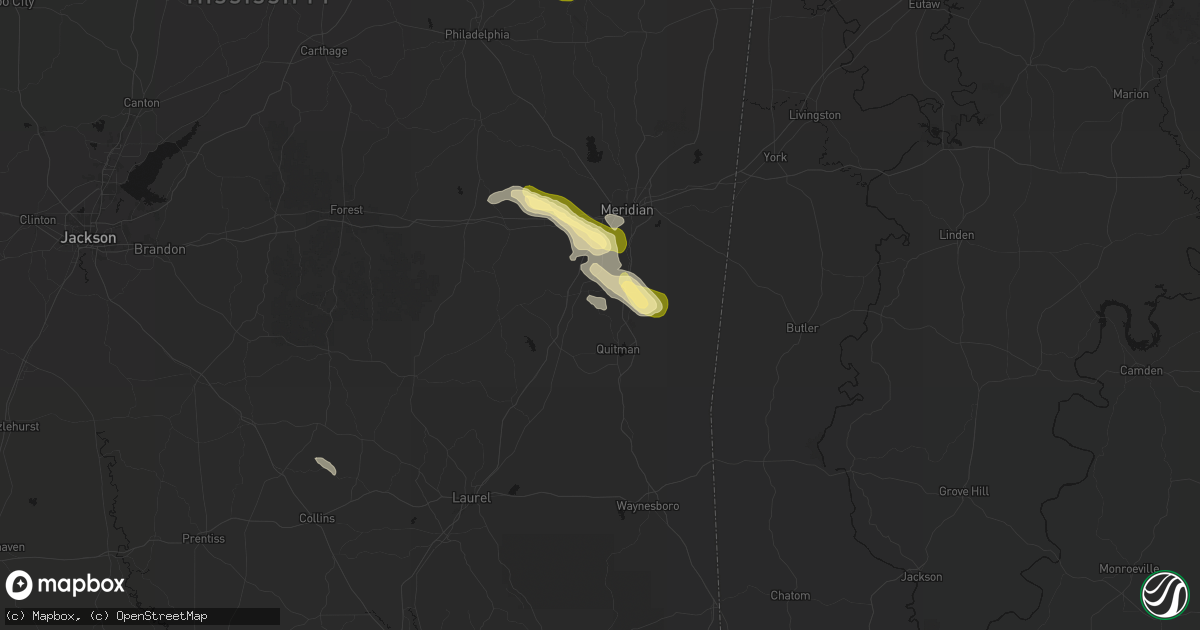 Hail map in Stonewall, MS on May 10, 2026