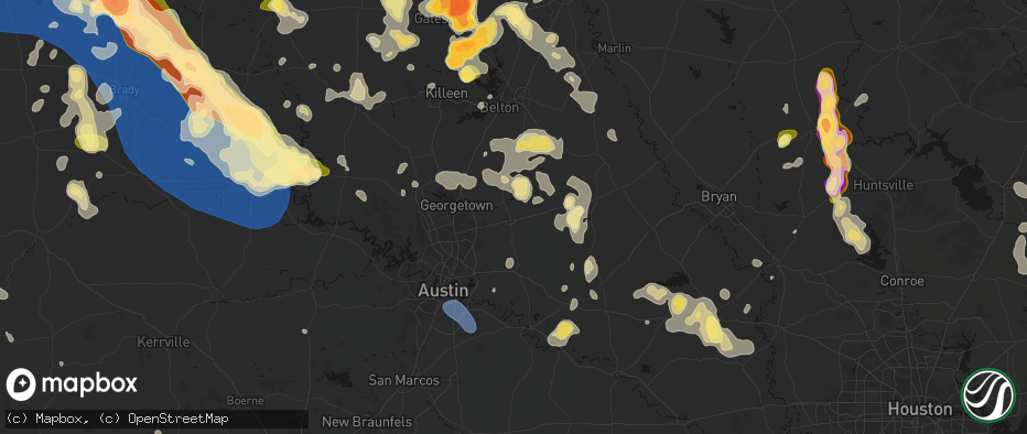Hail map in Taylor, TX on May 10, 2026