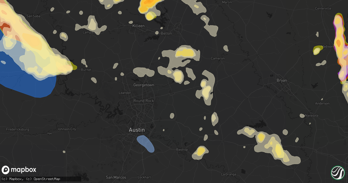 Hail map in Taylor, TX on May 10, 2026