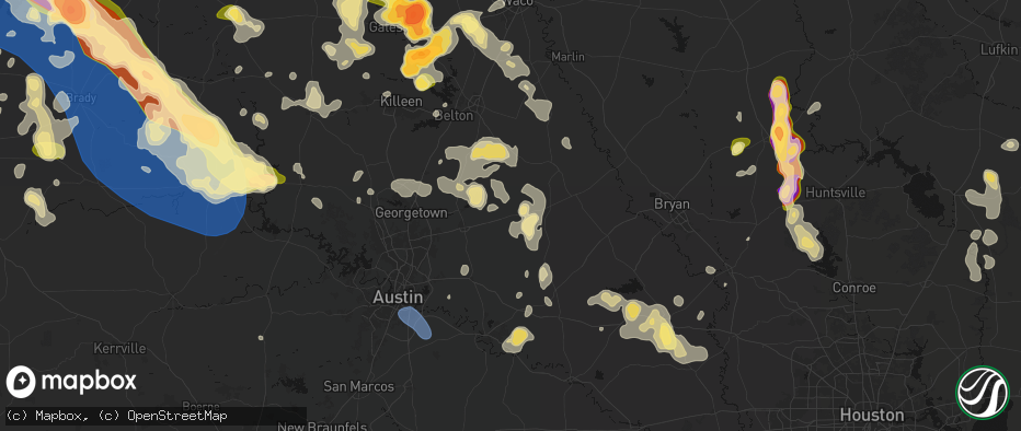 Hail map in Thorndale, TX on May 10, 2026