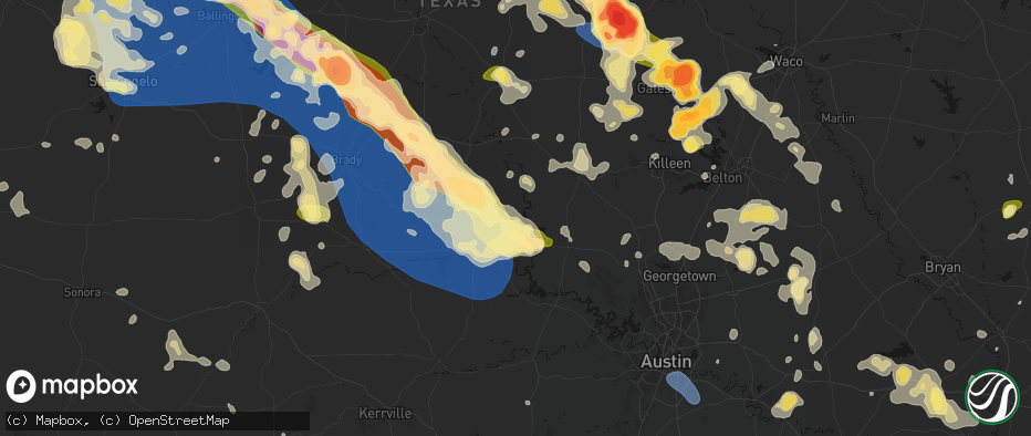 Hail map in Tow, TX on May 10, 2026