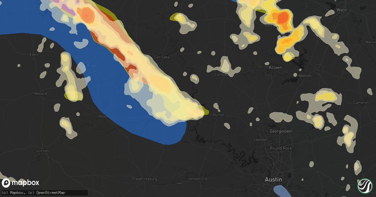 Hail map in Tow, TX on May 10, 2026