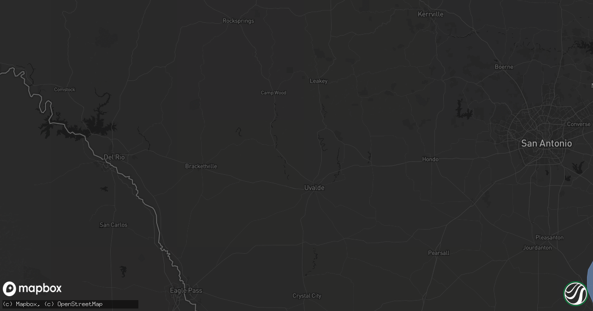 Hail map in Uvalde, TX on May 10, 2026