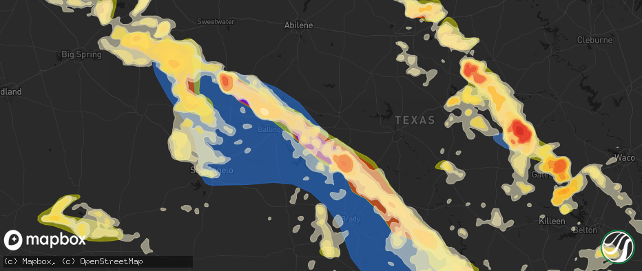 Hail map in Valera, TX on May 10, 2026