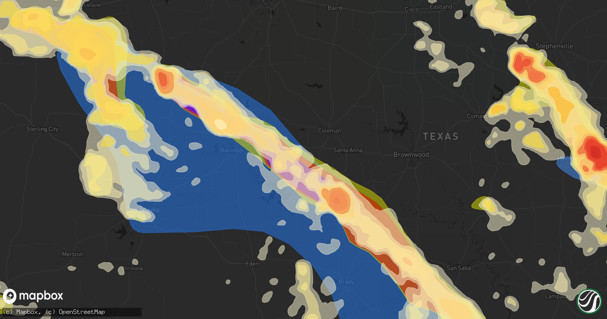Hail map in Valera, TX on May 10, 2026