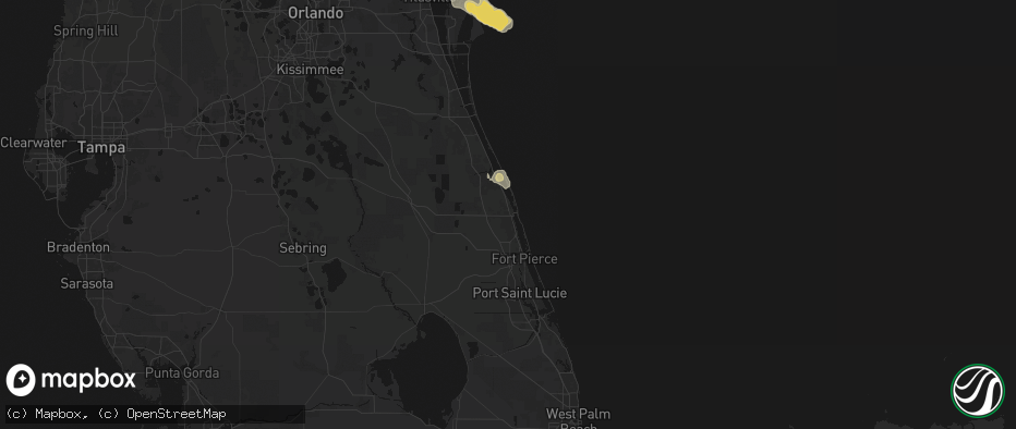 Hail map in Vero Beach, FL on May 10, 2026