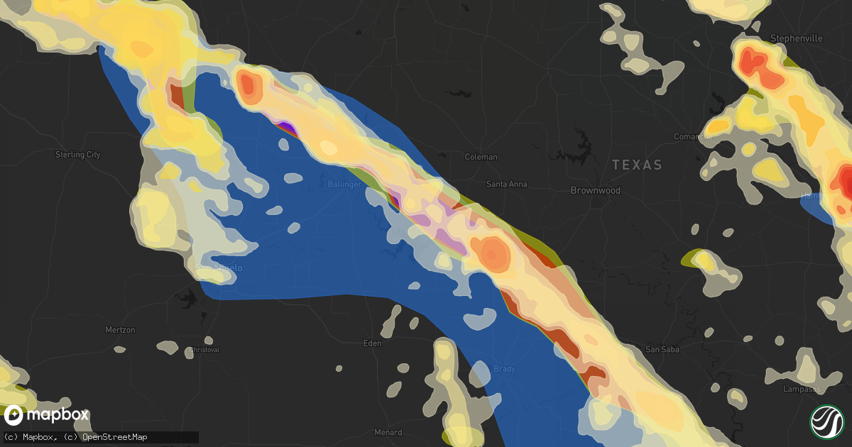 Hail map in Voss, TX on May 10, 2026