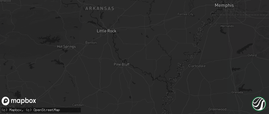 Hail map in Wabbaseka, AR on May 10, 2026