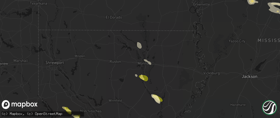 Hail map in West Monroe, LA on May 10, 2026