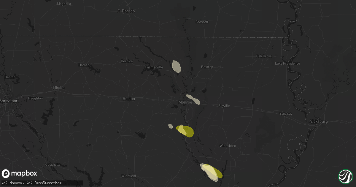 Hail map in West Monroe, LA on May 10, 2026