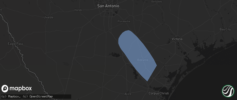 Hail map in Whitsett, TX on May 10, 2026