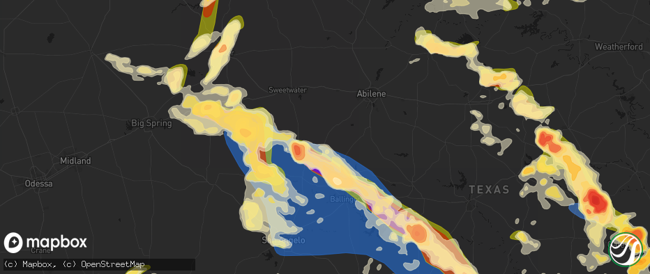 Hail map in Wingate, TX on May 10, 2026
