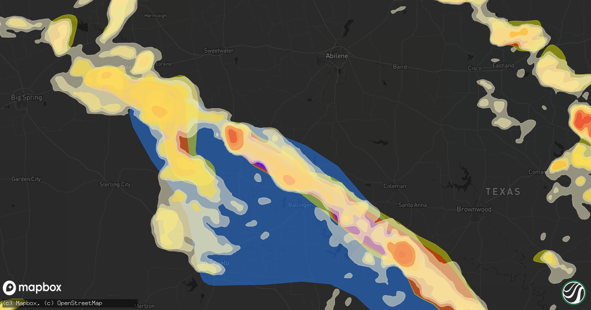 Hail map in Winters, TX on May 10, 2026
