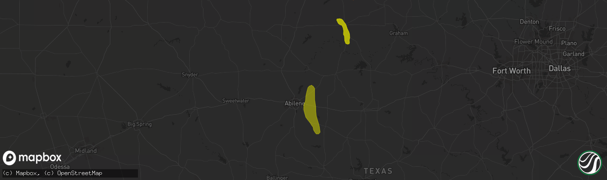 Hail map in Abilene, TX on May 11, 2013