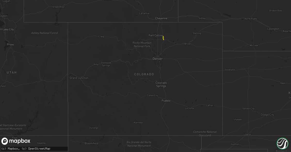 Hail map in Colorado on May 11, 2013