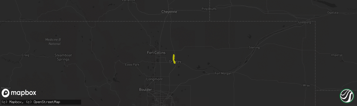 Hail map in Eaton, CO on May 11, 2013