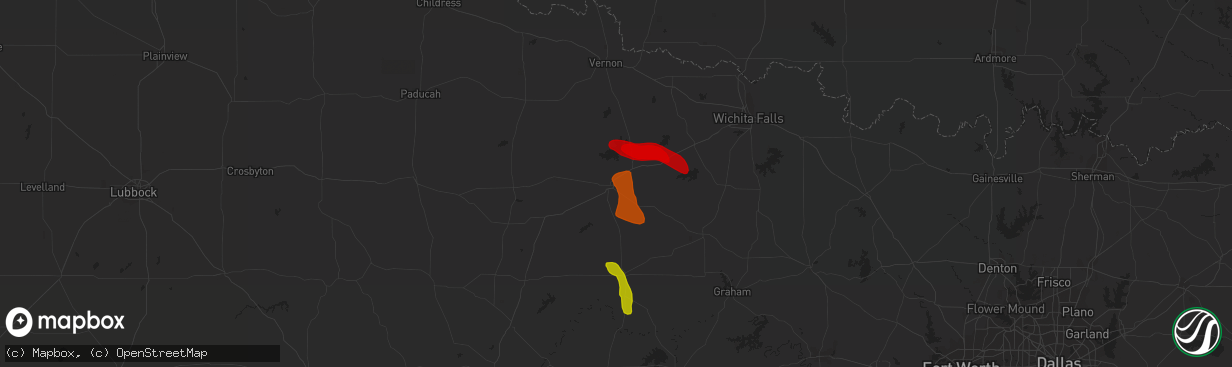 Hail map in Seymour, TX on May 11, 2013