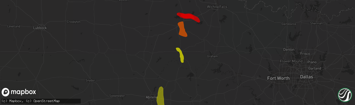 Hail map in Throckmorton, TX on May 11, 2013