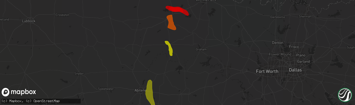 Hail map in Woodson, TX on May 11, 2013