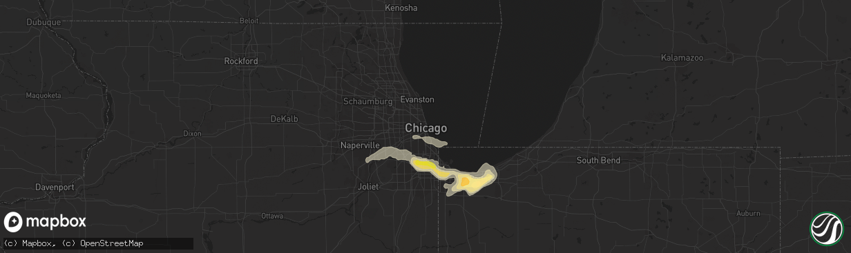 Hail map in Chicago, IL on May 11, 2014