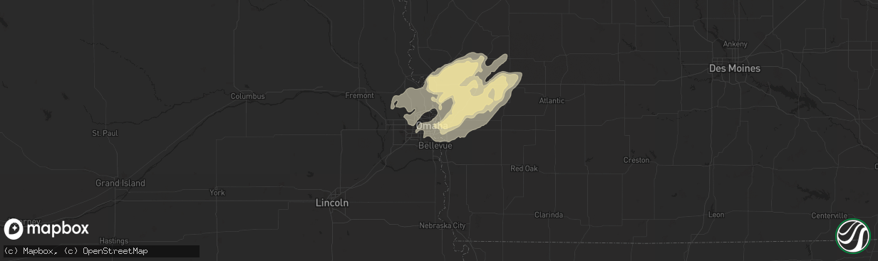 Hail map in Council Bluffs, IA on May 11, 2014