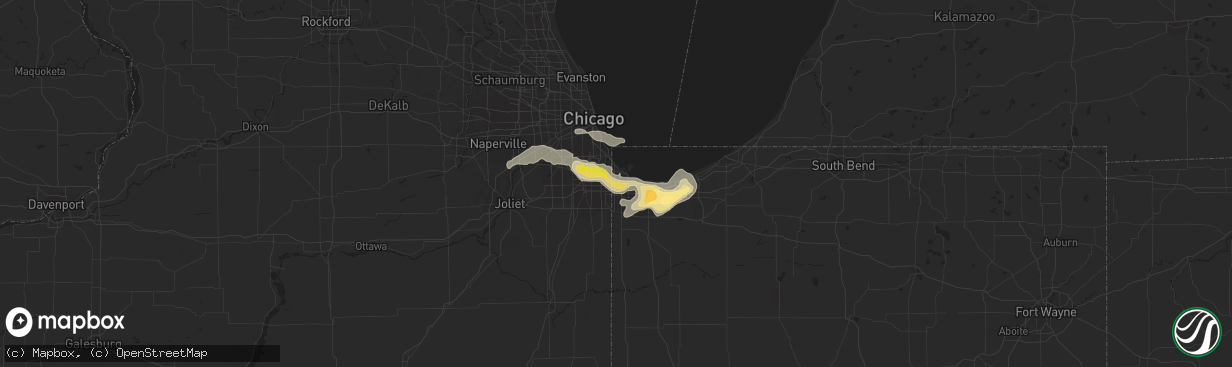 Hail map in Hammond, IN on May 11, 2014