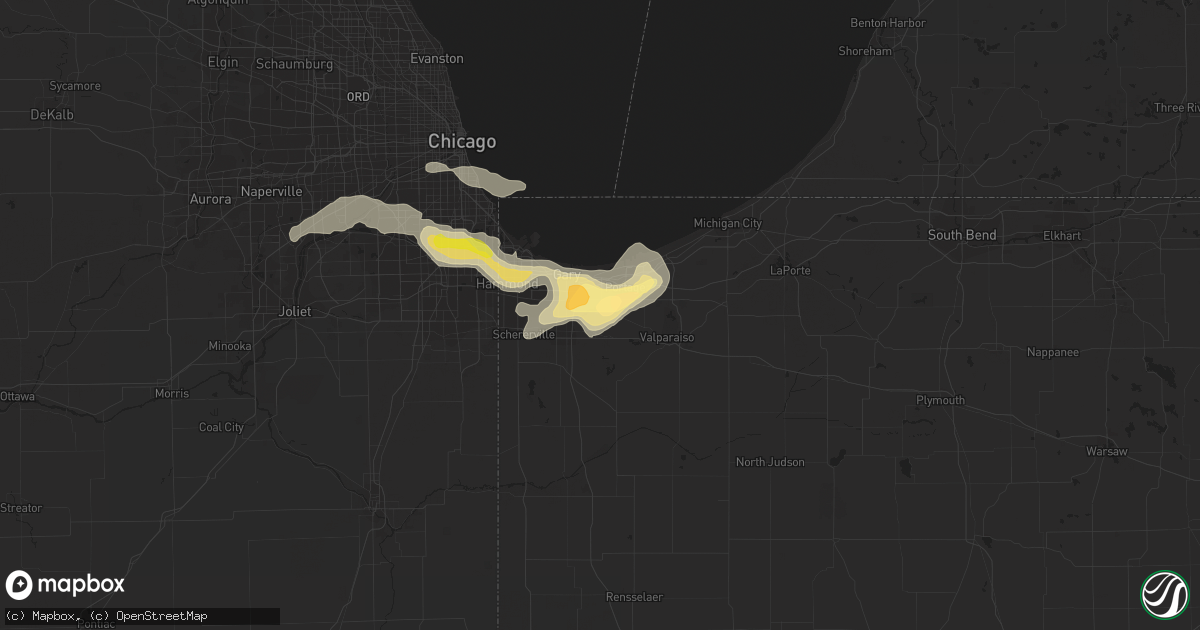 Hail map in Hobart, IN on May 11, 2014