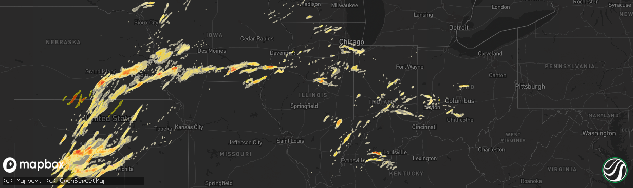 Hail map in Illinois on May 11, 2014