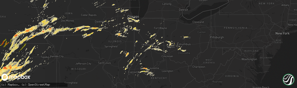 Hail map in Indiana on May 11, 2014