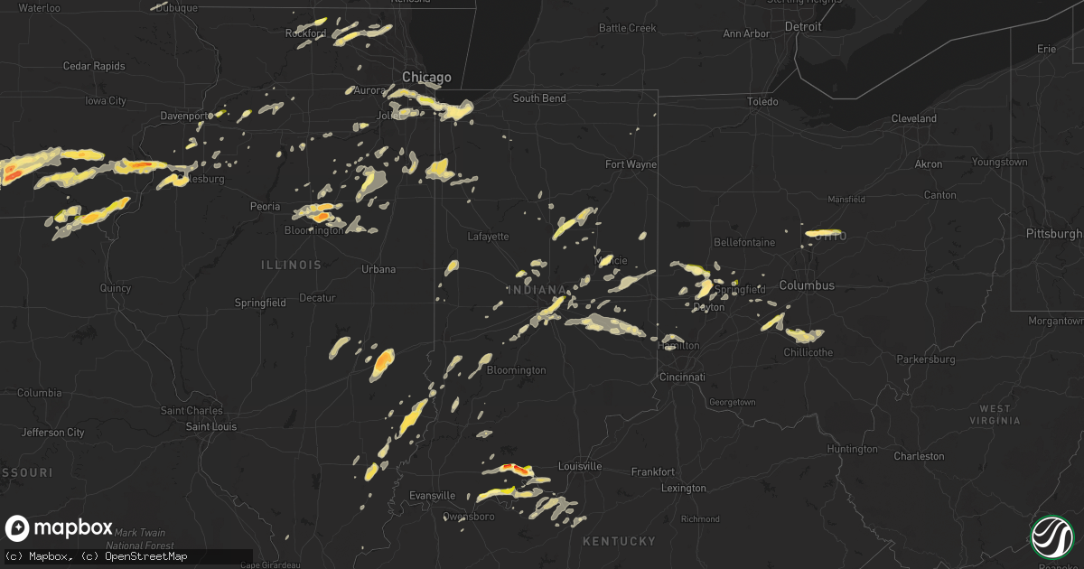 Hail map in Indiana on May 11, 2014