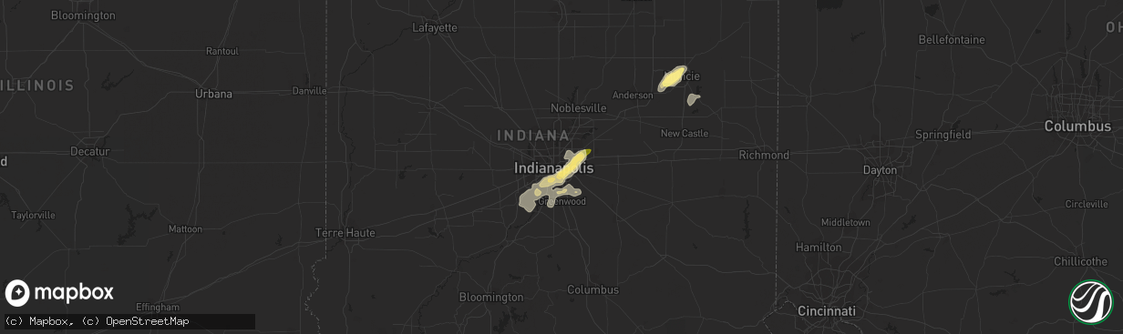 Hail map in Indianapolis, IN on May 11, 2014