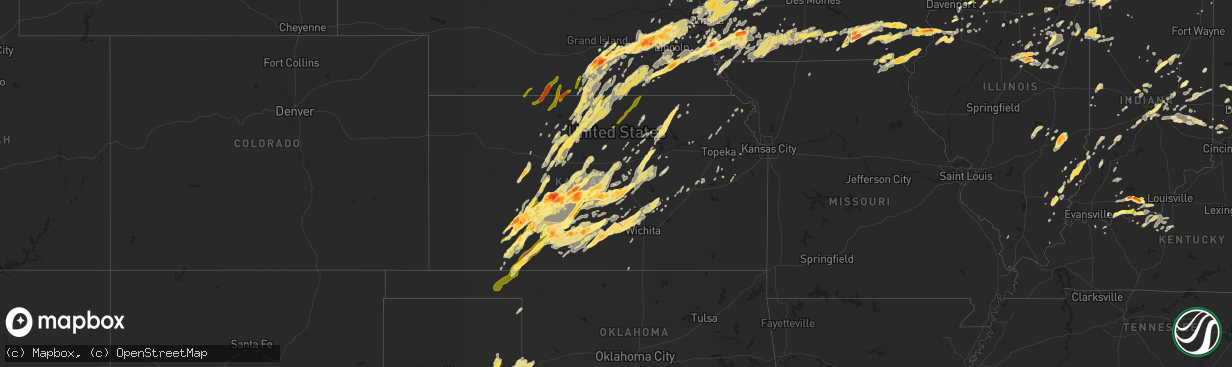 Hail map in Kansas on May 11, 2014