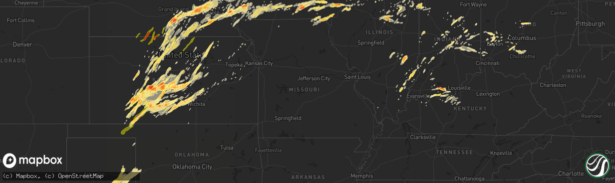 Hail map in Missouri on May 11, 2014