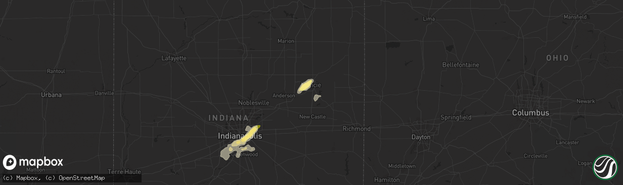 Hail map in Muncie, IN on May 11, 2014