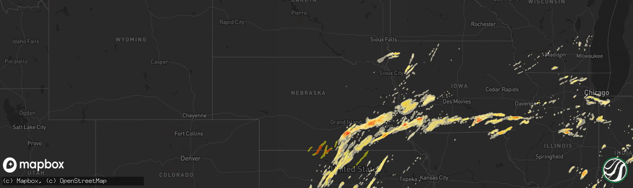 Hail map in Nebraska on May 11, 2014