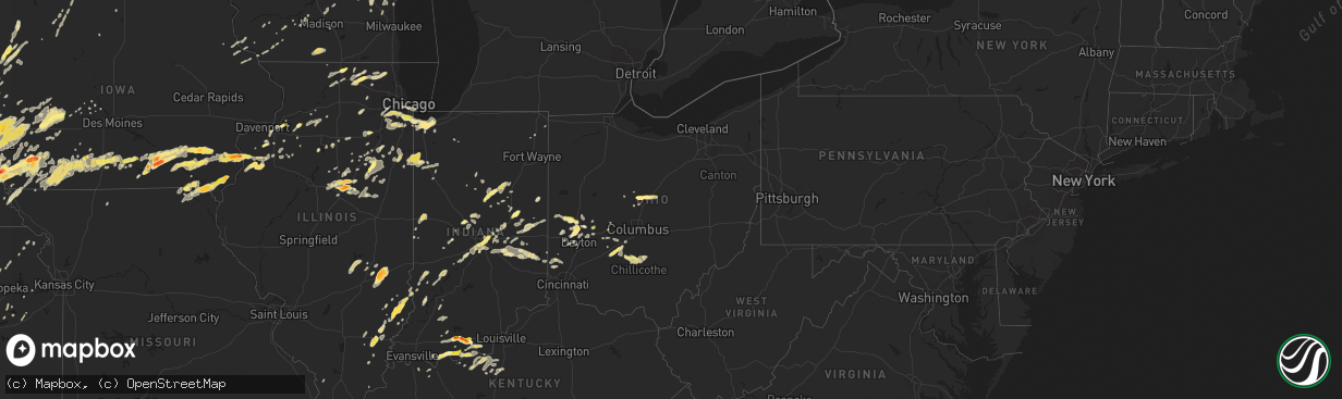 Hail map in Ohio on May 11, 2014