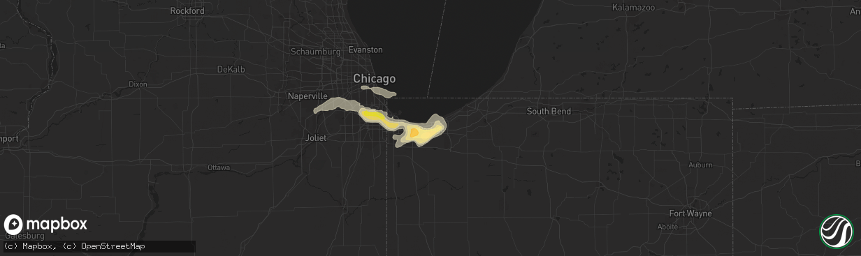 Hail map in Portage, IN on May 11, 2014