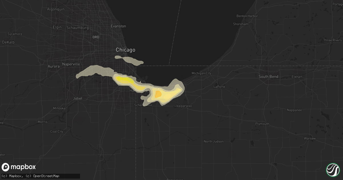 Hail map in Portage, IN on May 11, 2014