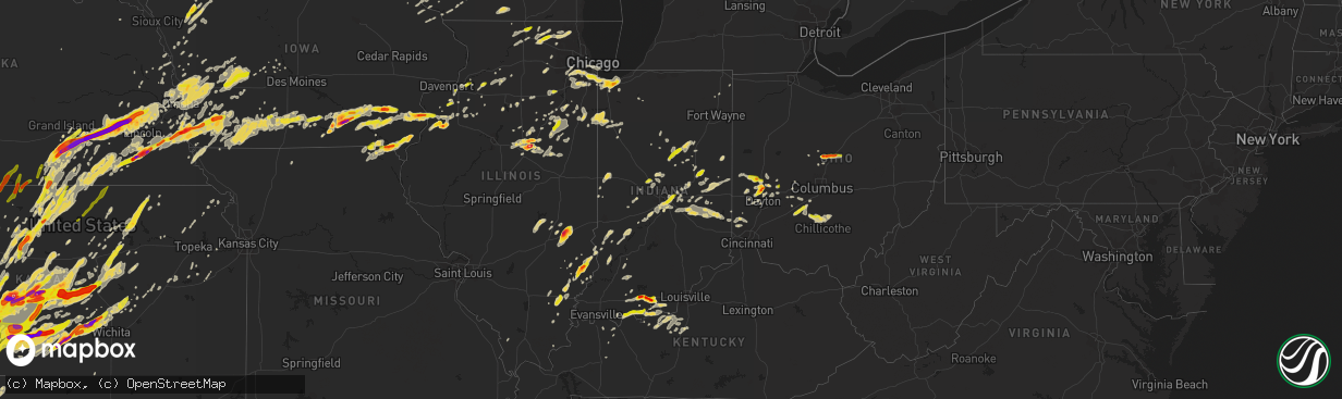 Hail map on May 11, 2014