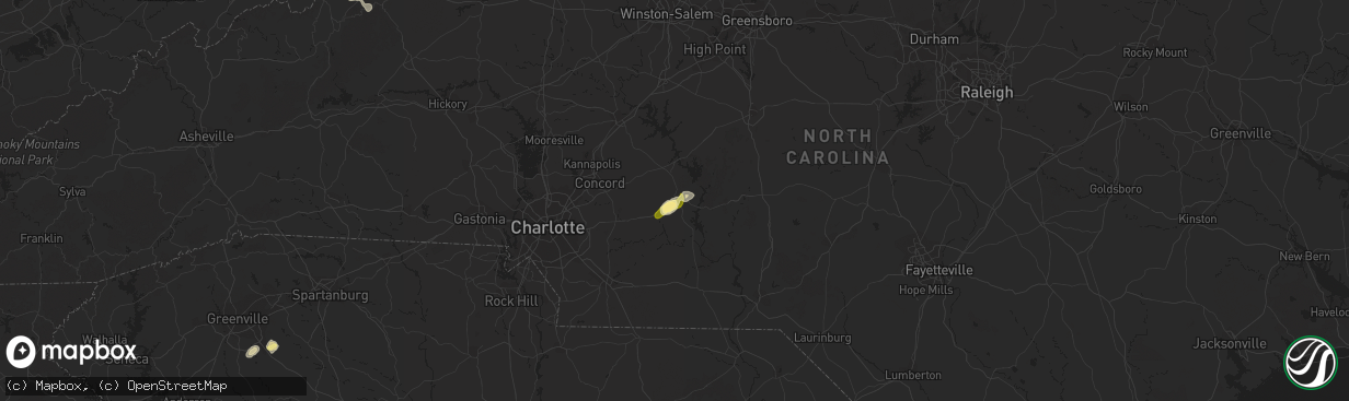 Hail map in Albemarle, NC on May 11, 2015