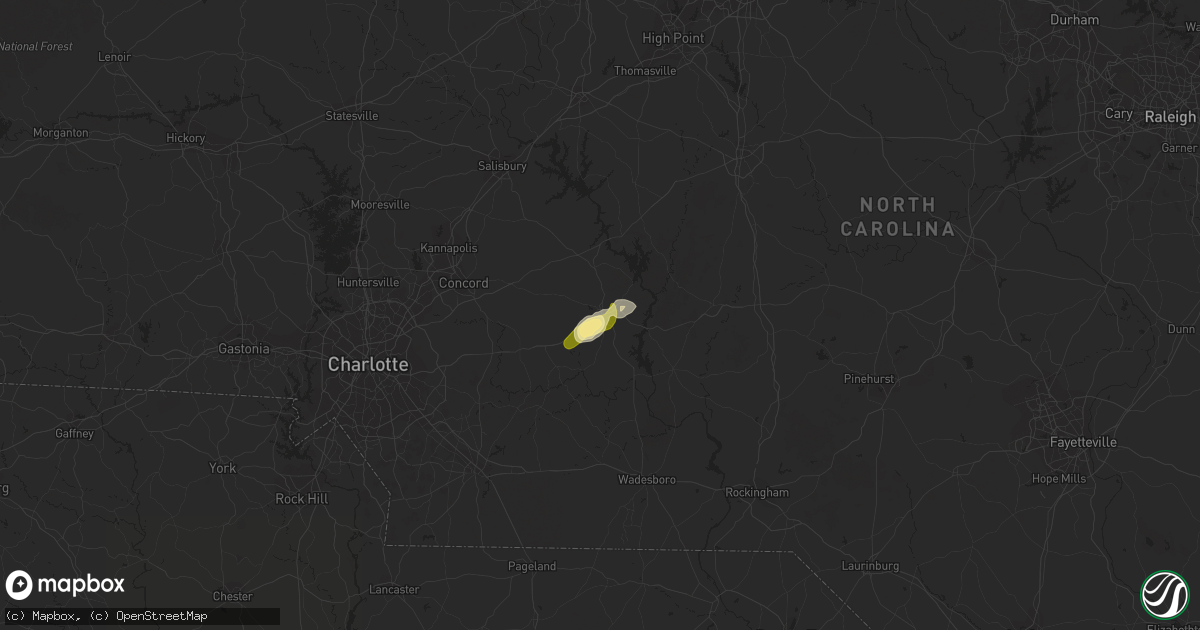 Hail map in Albemarle, NC on May 11, 2015