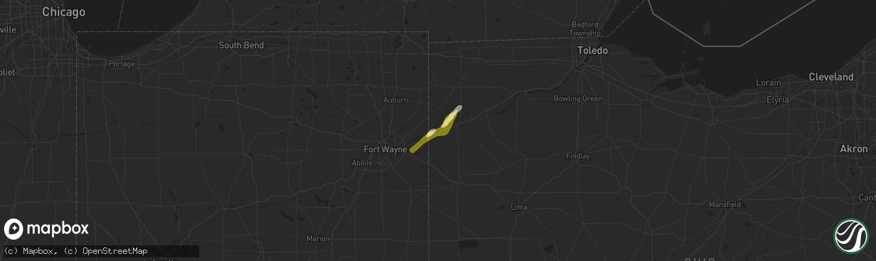 Hail map in Antwerp, OH on May 11, 2015