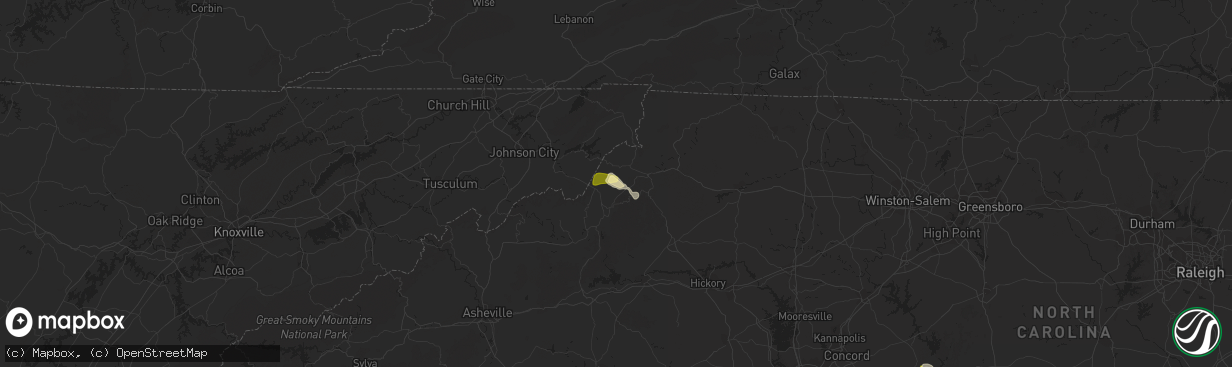 Hail map in Banner Elk, NC on May 11, 2015